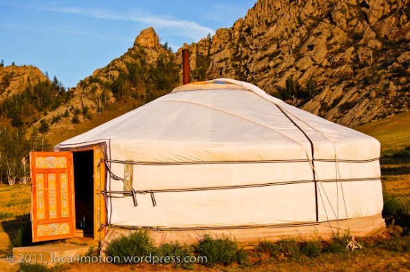 Terelj Lodge Tourist Ger Camp Gorkhi-Terelj National Park Mongolia Close Up Ger Exterior