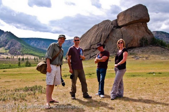 Turtle Rock Melkhi Khad Gorkhi Terelj National Park Mongolia Family Friends Close Up