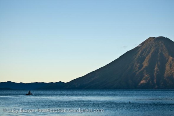 Sunrise on Boxing Day over Volcán San Pedro, Lago de Atitlán, Guatemala