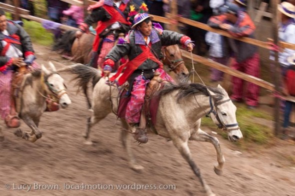 Colorful jockeys, Skach Koyl horse race, Todos Santos Cuchumatán, Huehuetenango, Guatemala