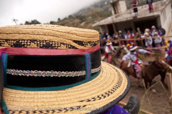 Close up of traditional men's straw hat from a village close to Todos Santos. Skach Koyl horse race, Todos Santos Cuchumatán, Huehuetenango, Guatemala