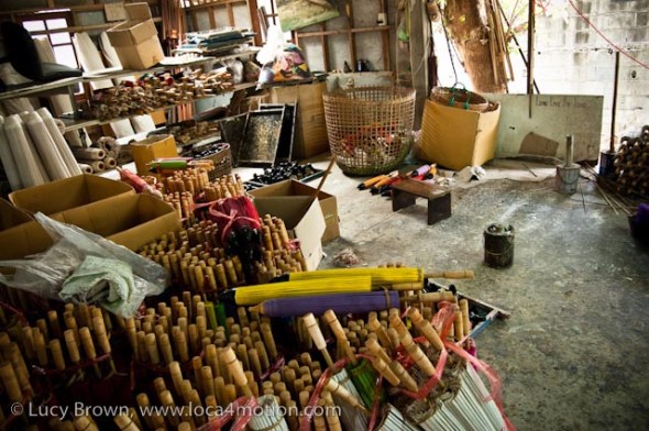 Parasol workshop, traditional Thai parasols, Chiang Mai, Thailand