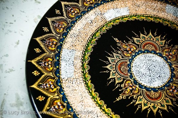 Lacquered tray, Thai lacquerware, Chiang Mai, Thailand