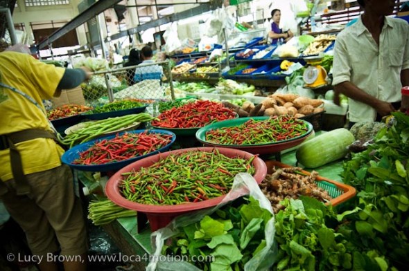 Chiles, morning market, Krabi town, Krabi, Thailand