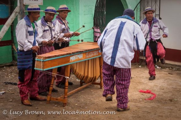 Marimba playing and dancing in the cemetery, Todos Santos Cuchumatán, Huehuetenango, Guatemala