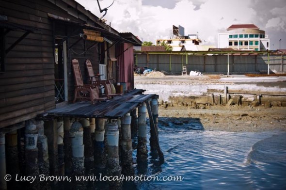 Jetty home and rocking chairs, Chew Jetty, Clan Jetties, George Town, Penang, Malaysia