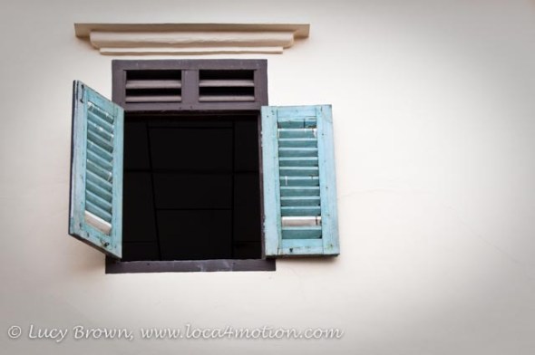 Painted Shuttered Window, George Town, Penang, Malaysia