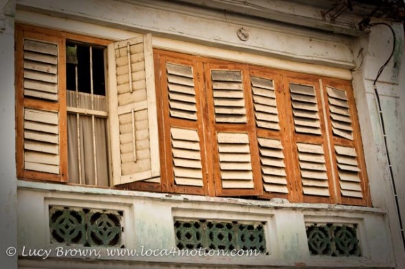 Painted Shuttered Windows, George Town, Penang, Malaysia