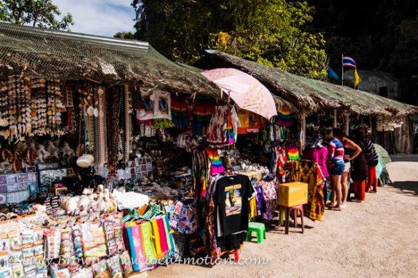 Souvenir stalls on James Bond Island (Ko Khao Phing Kan), Phang Nga Bay, Thailand