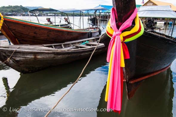 Moored long-tail boats, Phang Nga Bay, Thailand