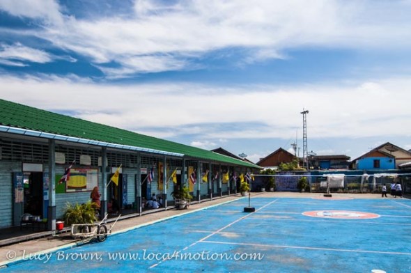Classrooms and playground, Koh Panyee School (Ko Panyi), Phang Nga Bay, Thailand Classrooms and playground, Koh Panyee School (Ko Panyi), Phang Nga Bay, Thailand