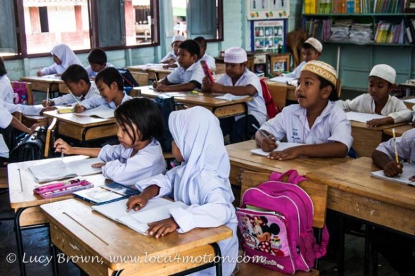 Students in classroom, Koh Panyee School (Ko Panyi), Phang Nga Bay, Thailand Students in classroom, Koh Panyee School (Ko Panyi), Phang Nga Bay, Thailand