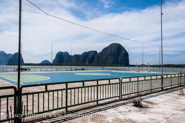 Seaside football pitch, Koh Panyee School (Ko Panyi), Phang Nga Bay, Thailand Seaside football pitch, Koh Panyee School (Ko Panyi), Phang Nga Bay, Thailand
